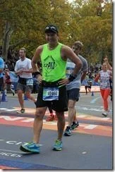 NYC Marathon Stepping Across the finish