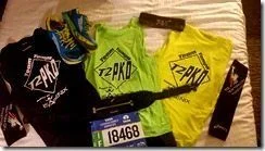 NYC Marathon The Night Before clothes layout