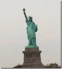 NYC Marathon Statue of Liberty from Ferry